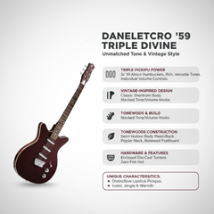 Danelectro 59 Triple Divine - Dark Burgundy