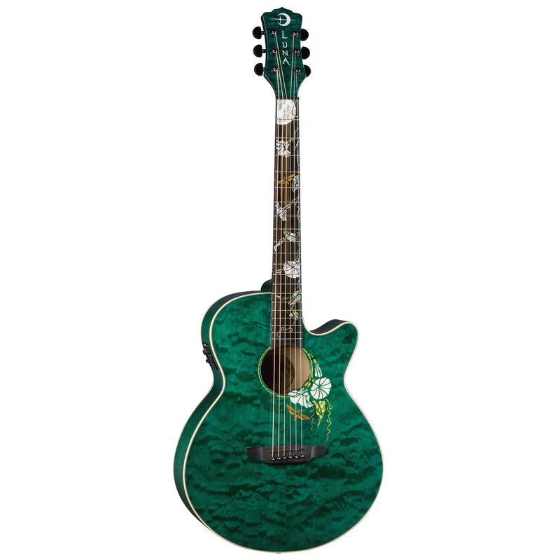Luna Guitars FLORA MOONFLOWER A/E - Trans Mallard