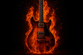 Guitar on fire