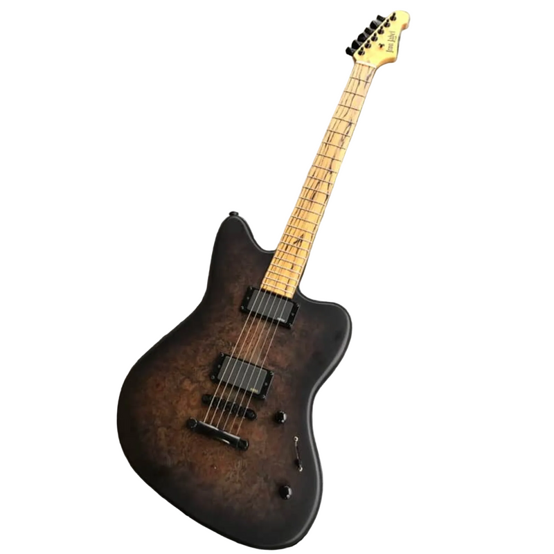 Iron Label Guitars AJAX JM Baritone - Satin Transparent Black Burst