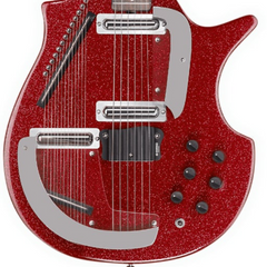 Danelectro CORAL SITAR - Red Metallic Flake
